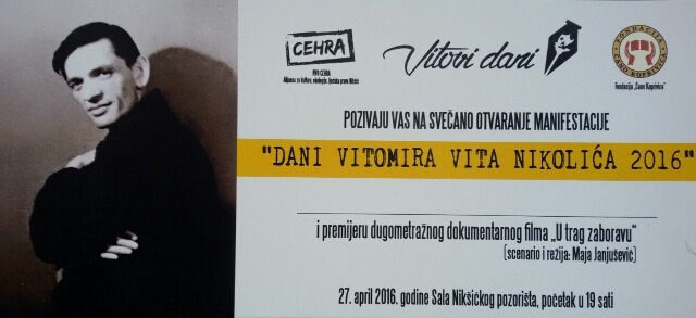 Dani Vitomira Nikolića 2016. - program