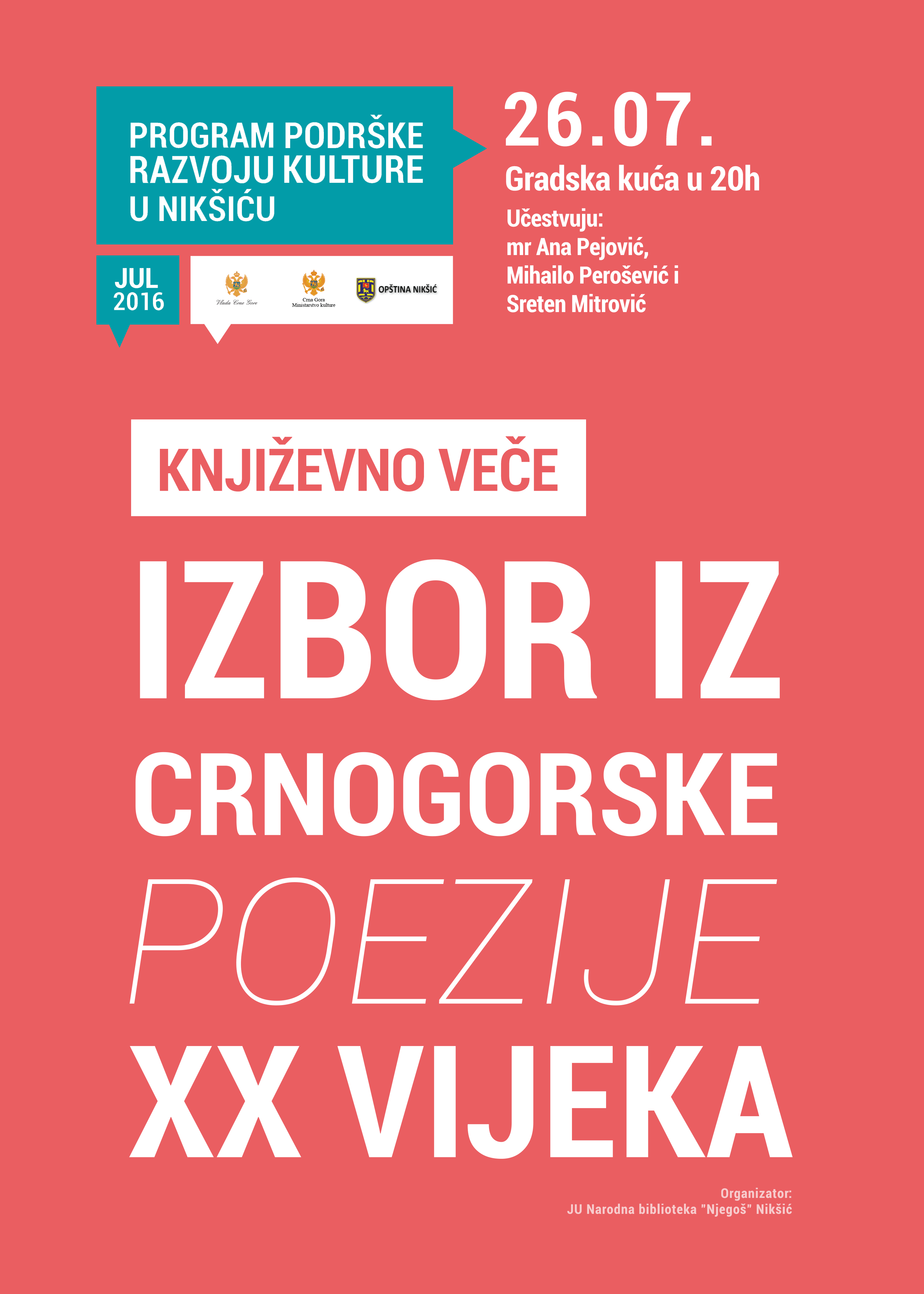 Veče poezije u Gradskoj kući