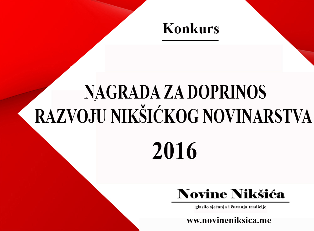 Konkurs: Nagrada za diprinos razvoju nikšićkog novinarstva