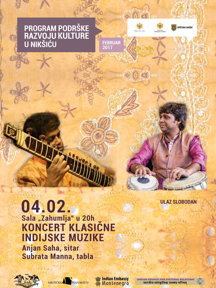 U Zahumlju koncert klasične indijske muzike