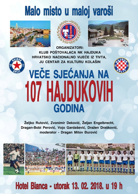 VEČE SJEĆANJA NA 107 „HAJDUKOVIH“ GODINA