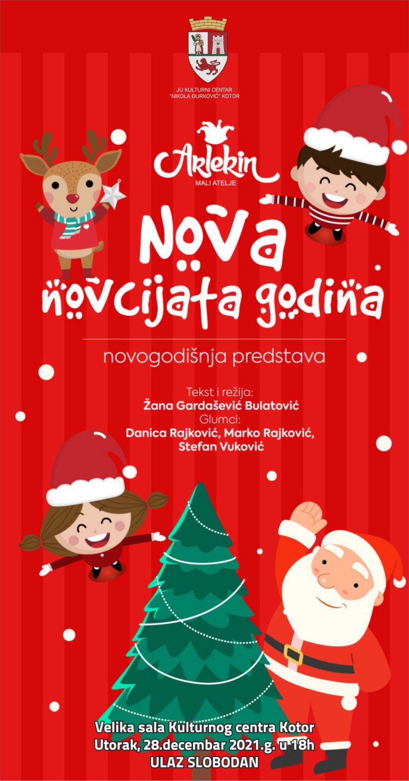 JU  Kulturni centar “Nikola Đurković” poklanja najmlađima novogodišnju predstavu