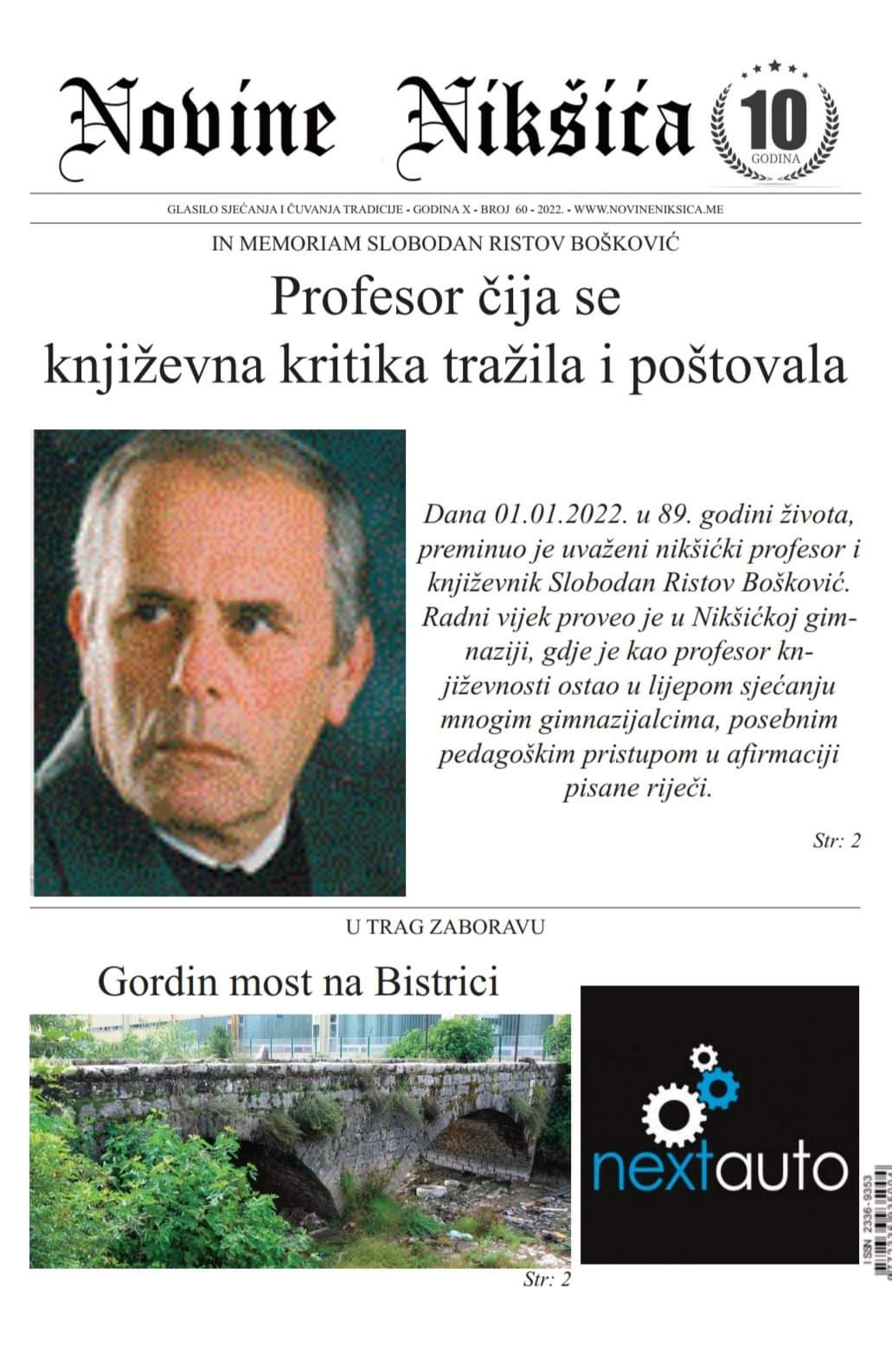 Izašao broj 60 Novina Nikšića