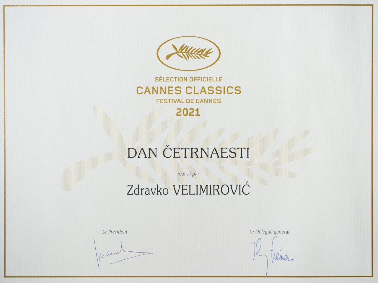 ZDRAVKO VELIMIROVIĆ I FILM “DAN ČETRNAESTI”