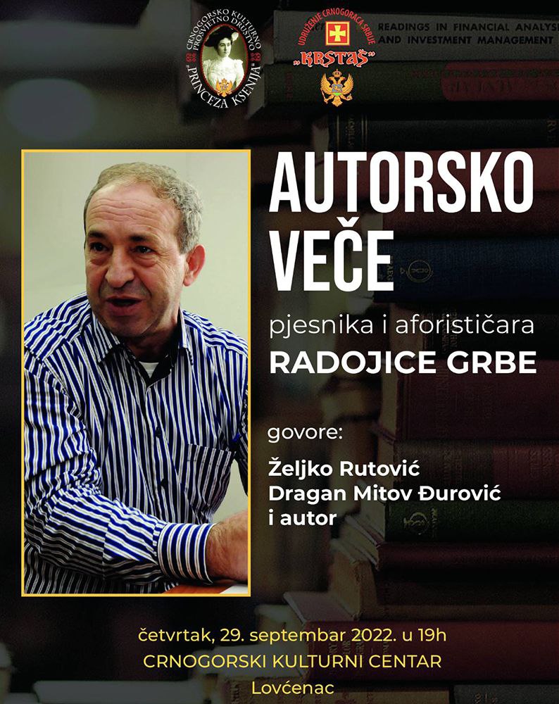 Autorsko veče Radojice Grbe