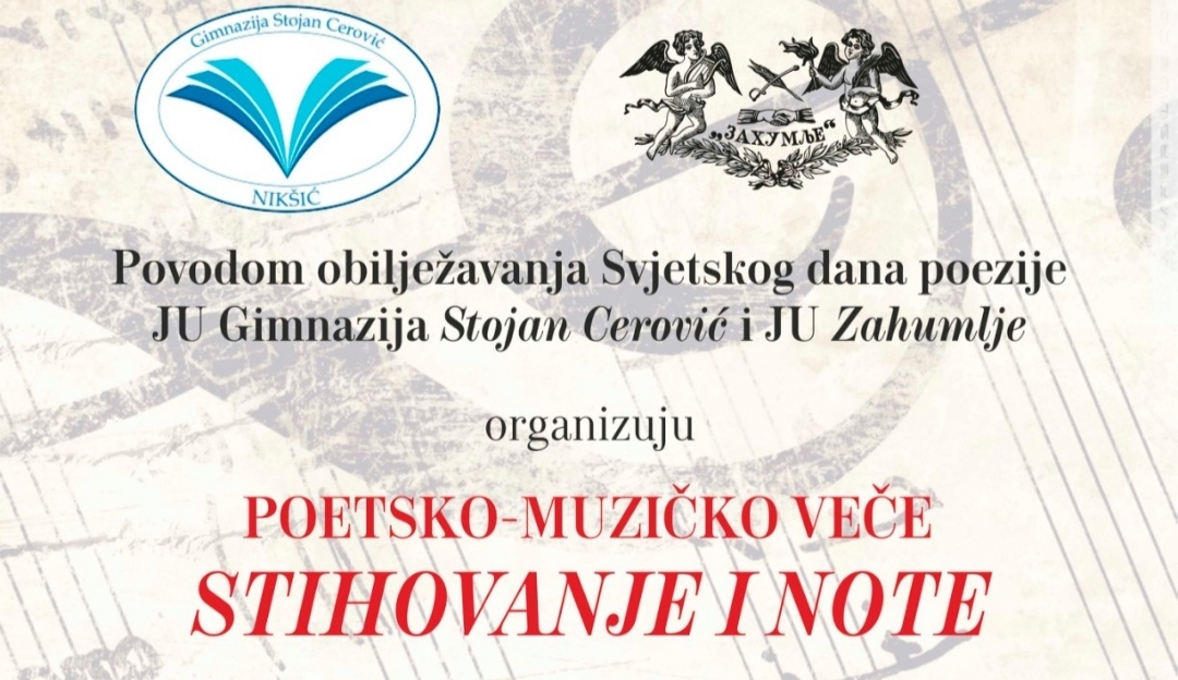 POETSKO-MUZIČKO VEČE STIHOVANJE I NOTE