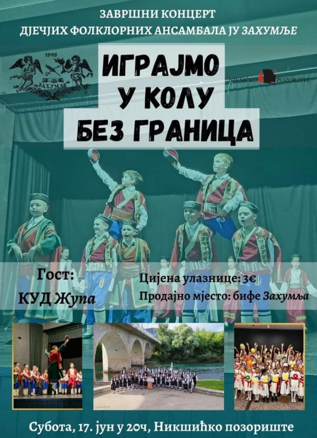 Završni koncert dječjih folklornih ansambala JU ZAHUMLJE