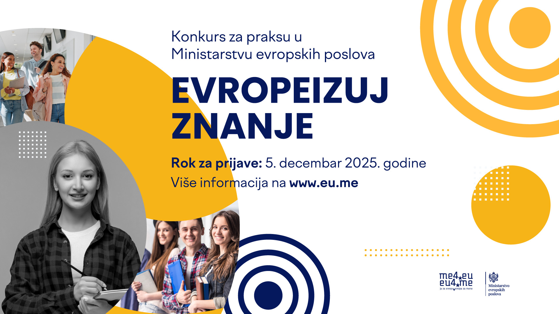 Ministarstvo evropskih poslova raspisalo konkurs za praksu “Evropeizuj znanje”